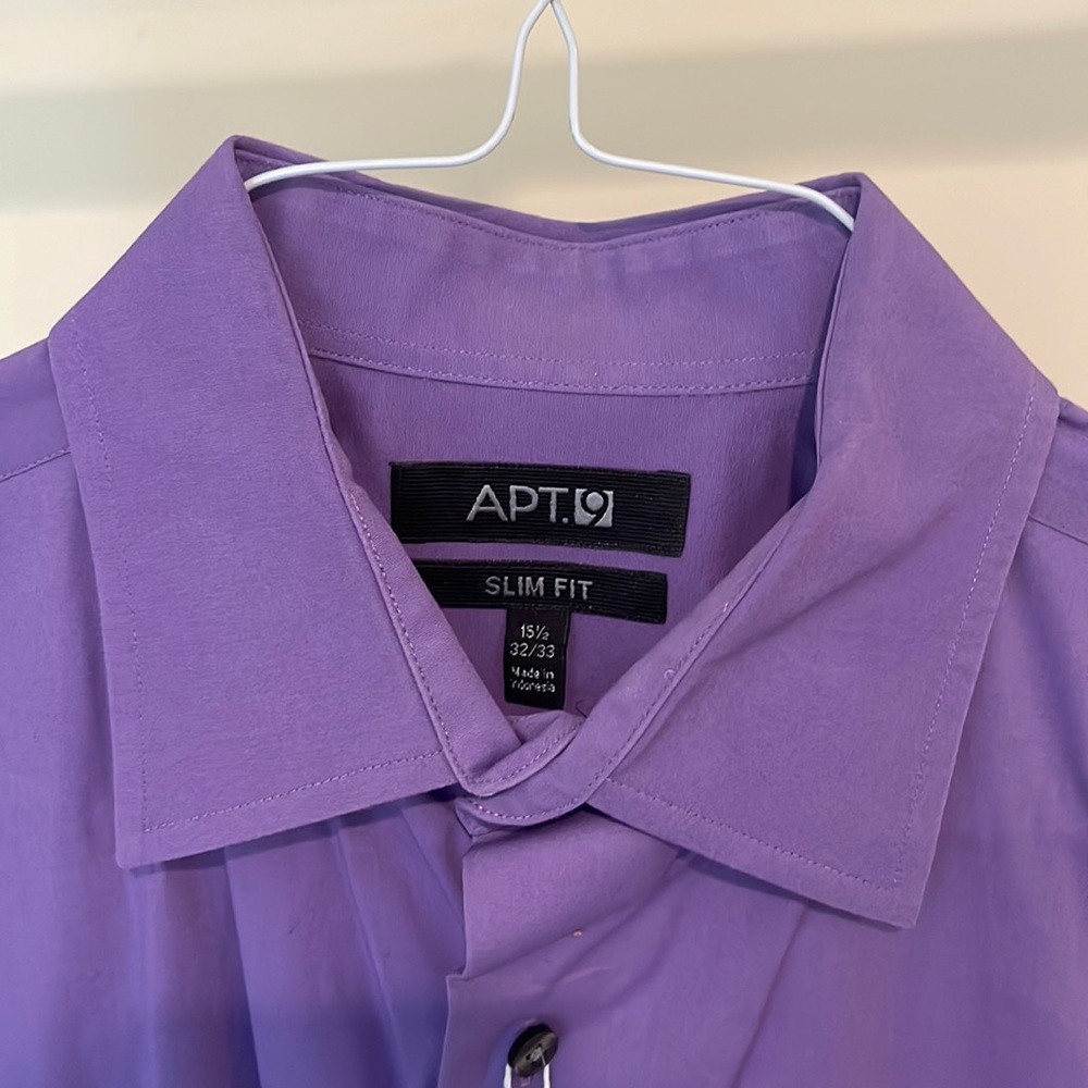 Apt. 9 Slim Fit Purple Dress Shirt, sleeve 32/33